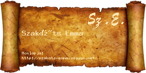 Szakáts Emma névjegykártya