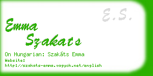 emma szakats business card