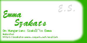 emma szakats business card